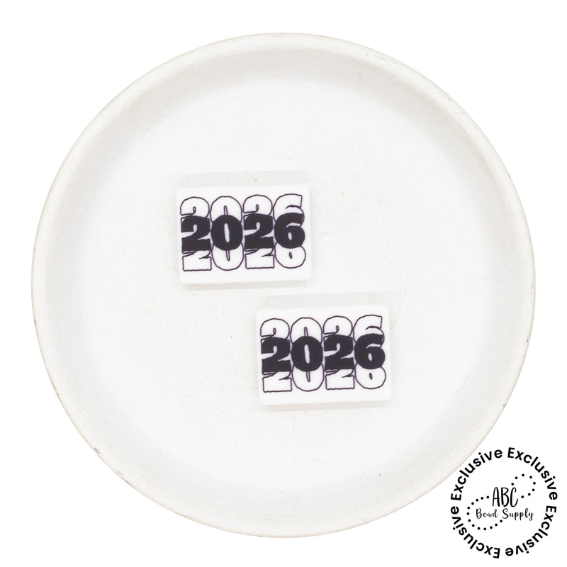 2026 Printed Silicone Focal Bead 20x28mm (Package of 2) - ABC Exclusive