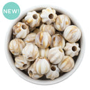 Brown Marbled Pumpkin XL Hole Beads 18mm (Package of 10)