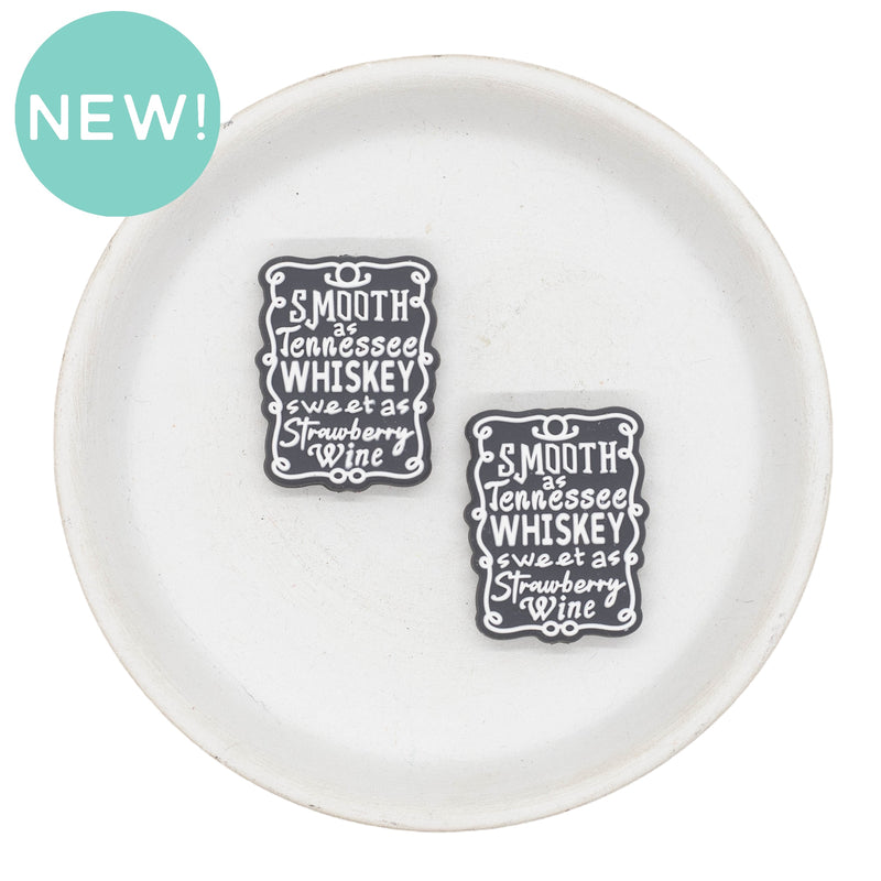 Smooth as Tennessee Whiskey Sweet as Strawberry Wine Silicone Focal Bead 32x25mm (Package of 2)