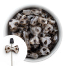 White Leopard Bow Bead 19x16mm (Package of 5)