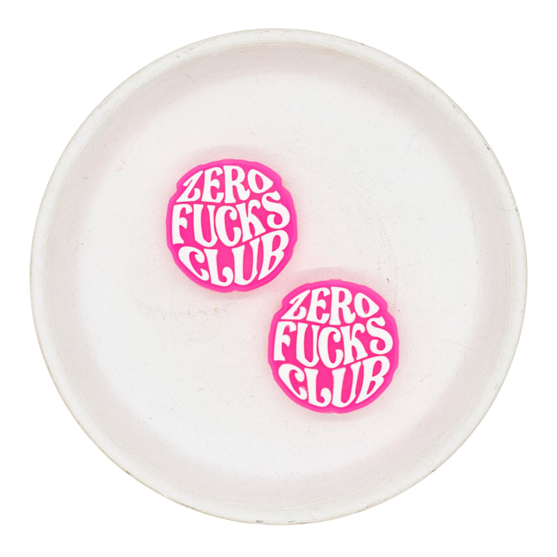 Zero Fucks Club Silicone Focal Bead 28mm (Package of 2)