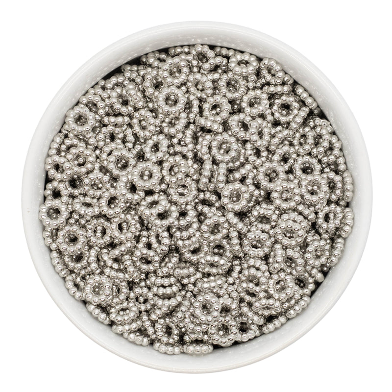 Mini Silver Ring Large Hole Spacer Beads 8mm (Package of 40)