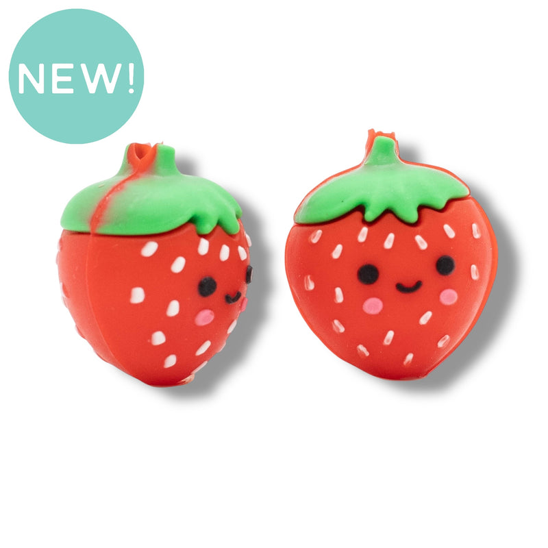 3-D Strawberry Silicone Focal Bead 27x22x21mm (Package of 2)