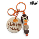 3-D Hedgehog Holding a Pumpkin Silicone Focal Bead 28x25x18mm (Package of 2)