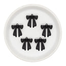 Black Matte Bow Charm 23x22mm (Package of 5)