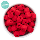 Red Square Flocked/Fuzzy Large Hole Beads 12mm Square, 15mm Diagonal (Package of 20)