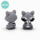 3-D Racoon Silicone Focal Bead 26x15x19mm (Package of 2)