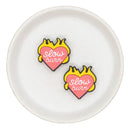 Slow Burn Heart & Flame Silicone Focal Bead 29mm (Package of 2)