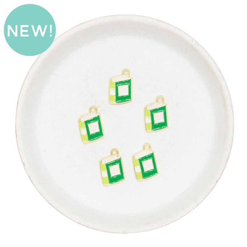 Green Book Enamel Charm 17x11mm (Package of 5)