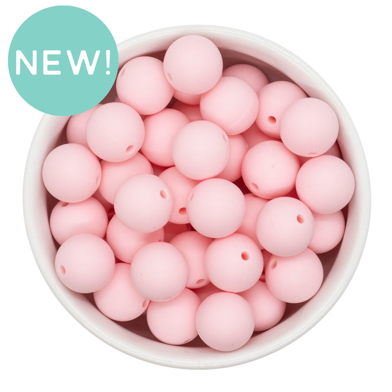 Powder Pink Silicone Beads 15mm (Package of 10)