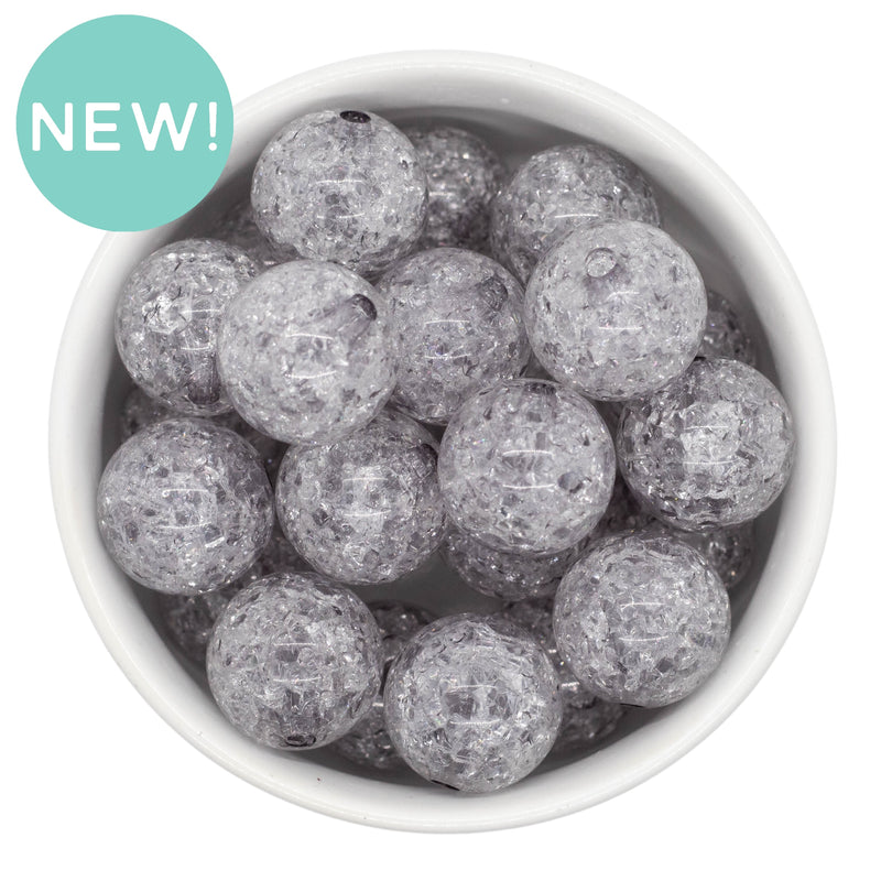Grey Crackle Beads 20mm (Package of 10)