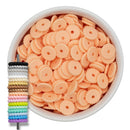 Peach Rope Edge Silicone Spacer Beads 12x2mm (Package of 20)