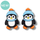 3-D Cozy Penguin Silicone Focal Bead 29x19x14mm (Package of 2)