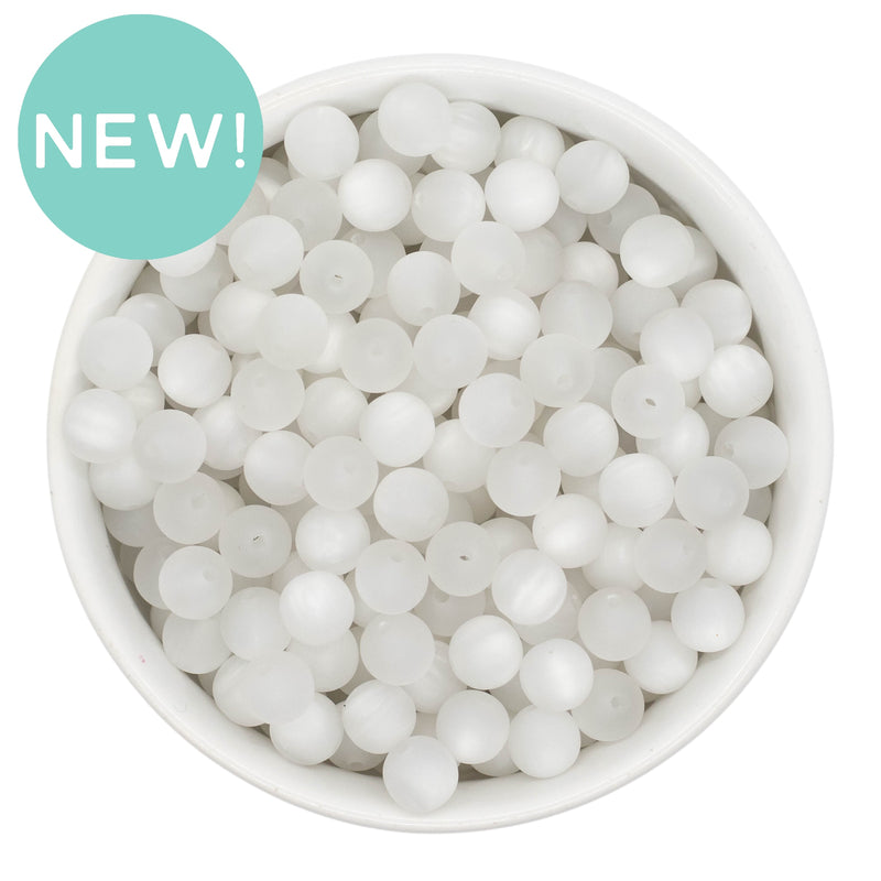 White Matte Pearly Luster Beads 8mm (Package of Approx. 50 Beads)