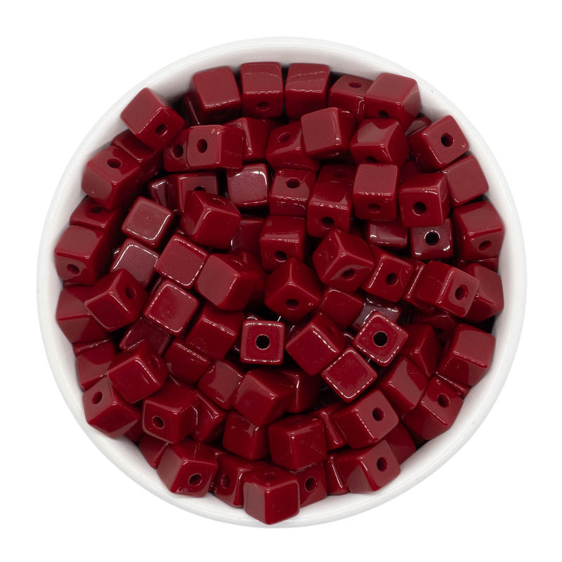 Garnet Solid Square Beads 8mm (Package of Approx. 35 Beads)
