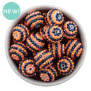 Iridescent Black and Orange Stripe Rhinestone Beads 20mm (Package of 10)