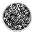 Leopard Printed Hexagon Silicone Beads 14mm (Package of 5)