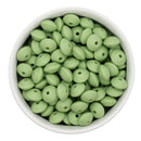 Moss Green Silicone Lentil Beads 7x12mm (Package of 20)