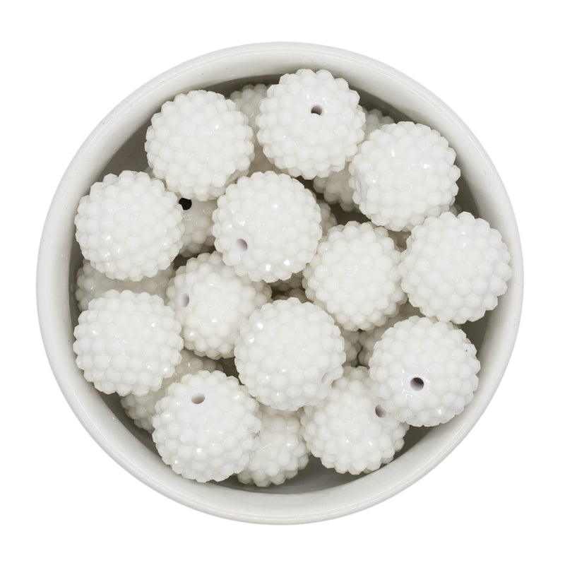 White Opaque Rhinestone Beads 20mm (Package of 10)