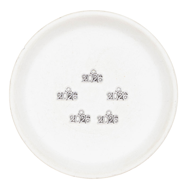 Silver 2026 Alloy Charm 9x14mm (Package of 5)