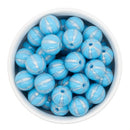 Azure & Gold Shimmer Beach Ball Beads 16mm (Package of 10)