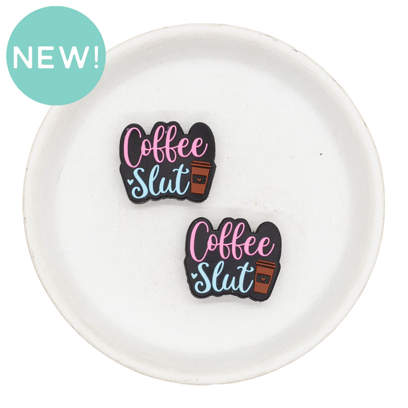 Coffee Slut Silicone Focal Bead 21x26mm (Package of 2)