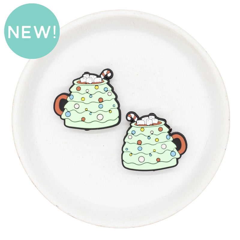 Christmas Tree Hot Cocoa Mug Silicone Focal Bead 29x33mm (Package of 2)
