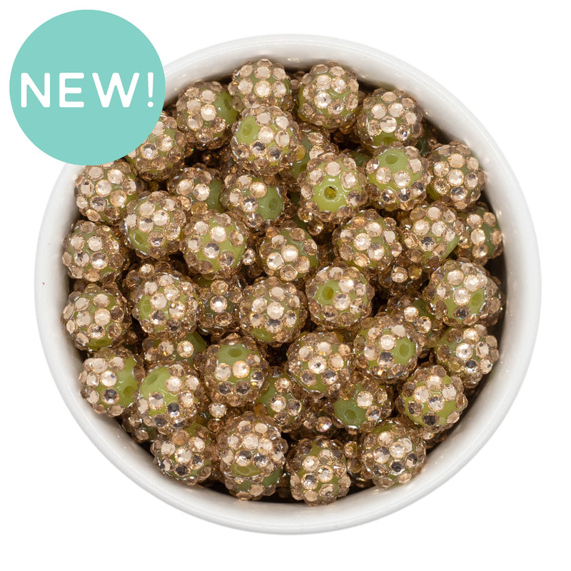 Champagne Rhinestone Beads 20mm (Package of 10)