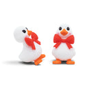 3-D Duck w/ Red Bow Silicone Focal Bead 35x20x21mm (Package of 2)