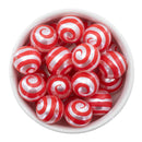 Red Swirl Printed Beads 20mm (Package of 10)
