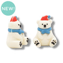 3-D Sitting Polar Bear Silicone Focal Bead 30x23x19mm (Package of 2)
