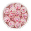 Hot Pink Color Core Iridescent Crackle 20mm (Package of 10)
