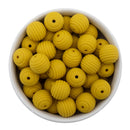 Mustard Solid Spiral 15mm Silicone Beads (Package of 10)