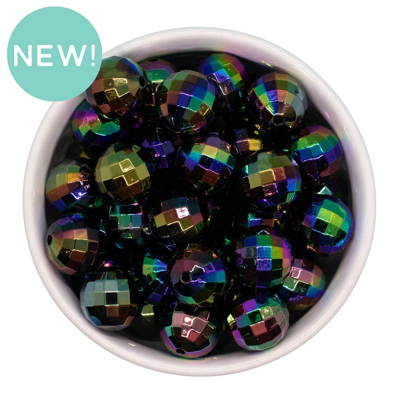 Black Iridescent Disco Beads 16mm (Package of 10)