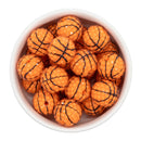 Clear Rhinestone on Basketball Printed Beads 20mm (Package of 10)