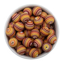 Fall Stripe Silicone Beads 15mm (Package of 10)