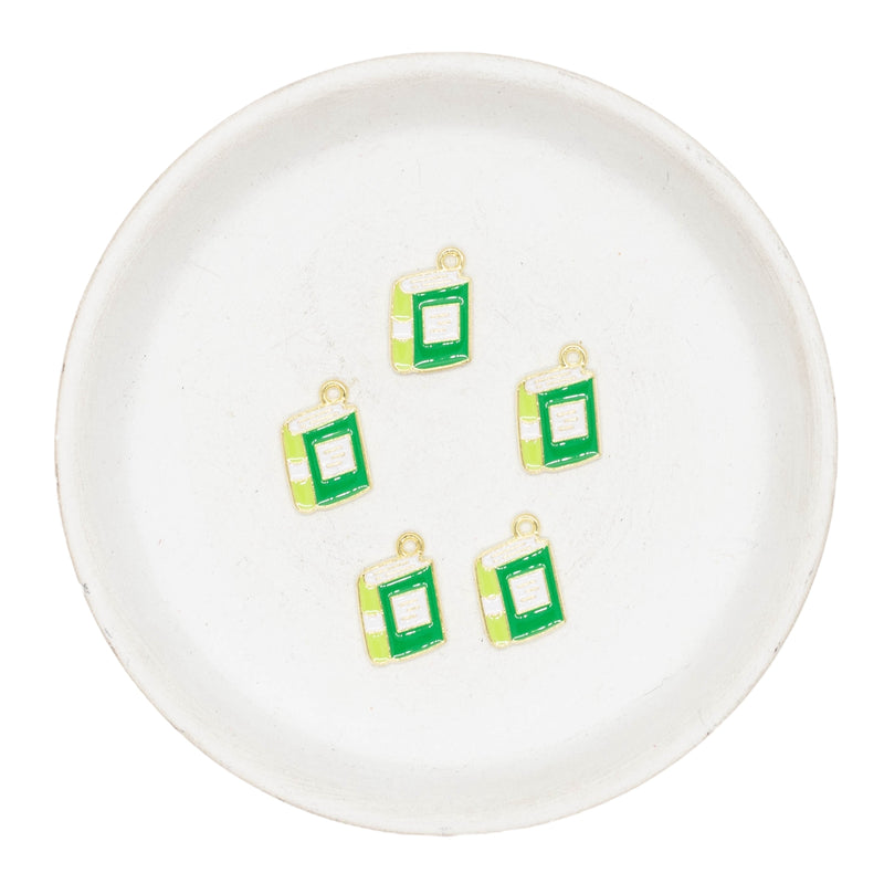Green Book Enamel Charm 17x11mm (Package of 5)