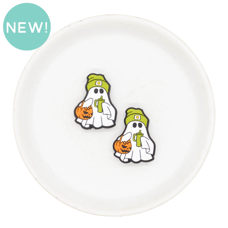 Ghost w/Beanie & Tumbler Silicone Focal Bead 29x22mm (Package of 2)
