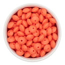 Sunset Orange Silicone Lentil Beads 7x12mm (Package of 20)