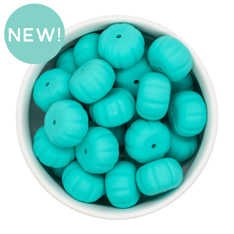 Robin Egg Jumbo Pumpkin Abacus Silicone Beads 20x13mm (Package of 5)