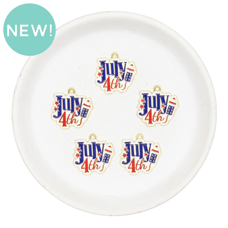 July 4th Enamel Charm 21mm (Package of 5)