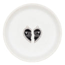 Best Friends Split Heart Charm Set w/Rhinestones Charm 32x14mm (Package of 1 Set/2 Pieces)
