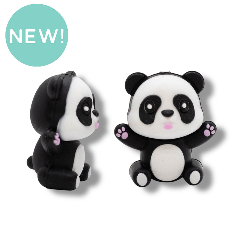 3-D Panda Silicone Focal Bead 28x25x17mm (Package of 2)