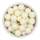 Cream Flocked/Fuzzy Beads 16mm (Package of 10)