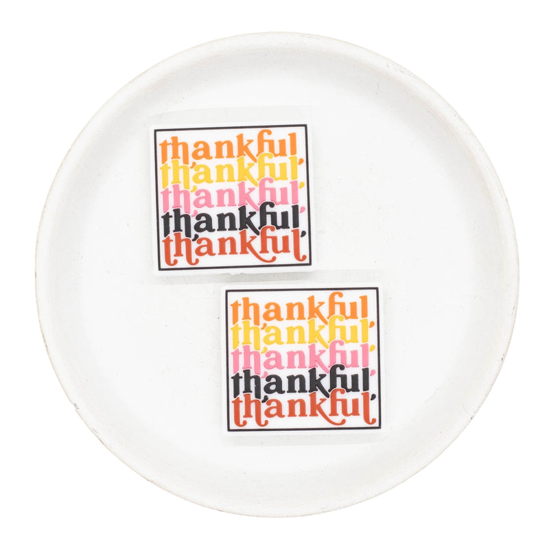 Thankful, Thankful, Thankful, Thankful Silicone Focal Bead 33x35mm (Package of 2)