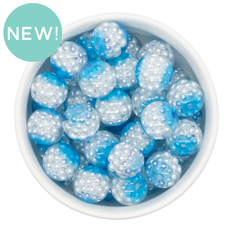 Olympic Blue Suspended Pearl Cluster Beads 16mm (Package of 10)
