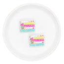 Just a Passenger Princess with Her Iced Coffee Glitter Silicone Focal Bead 21x29mm (Package of 2)