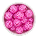 Bright Pink Pebbled Illusion Rhinestone Beads 20mm (Package of 5)