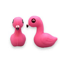 3-D Flamingo Silicone Focal Bead 37x35x16mm (Package of 2)