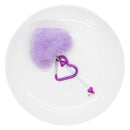 Fuzzy Heart w/Heart Carabiner Beadable Keychains (Package of 1)